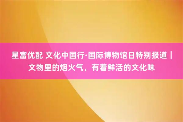 星富优配 文化中国行·国际博物馆日特别报道｜文物里的烟火气，有着鲜活的文化味