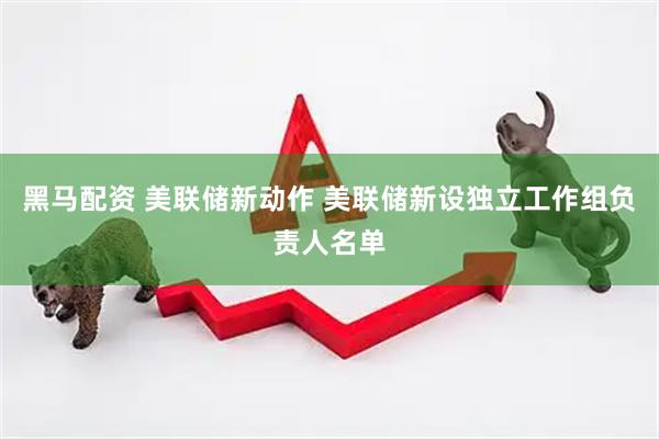黑马配资 美联储新动作 美联储新设独立工作组负责人名单